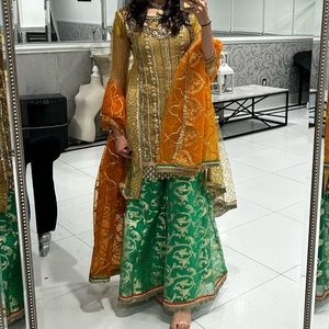 Pakistani Modern Palazzo Pants and Top